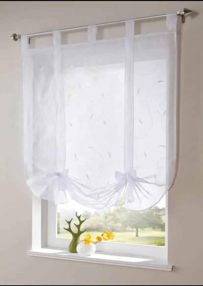 Roman Shade European Embroidery Style Tie Up Window Curtain Kitchen Curtains Voile Sheer Tab Top Window Brand
Roman Shade European Embroidery Style Tie Up Window Curtain Kitchen Curtains Voile Sheer Tab Top Window Brand
