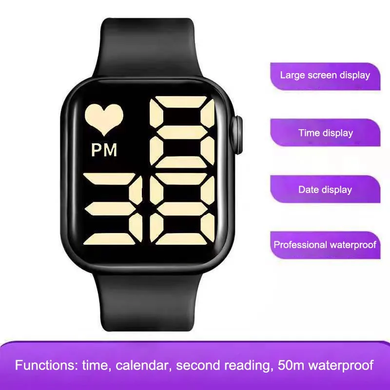 New Ladies Electronic Watch Fashion Square Digital Watch For Women Luminous Calendar Men Wristwatch Kids Hours Clock Waterproof
New Ladies Electronic Watch Fashion Square Digital Watch For Women Luminous Calendar Men Wristwatch Kids Hours Clock Waterproof