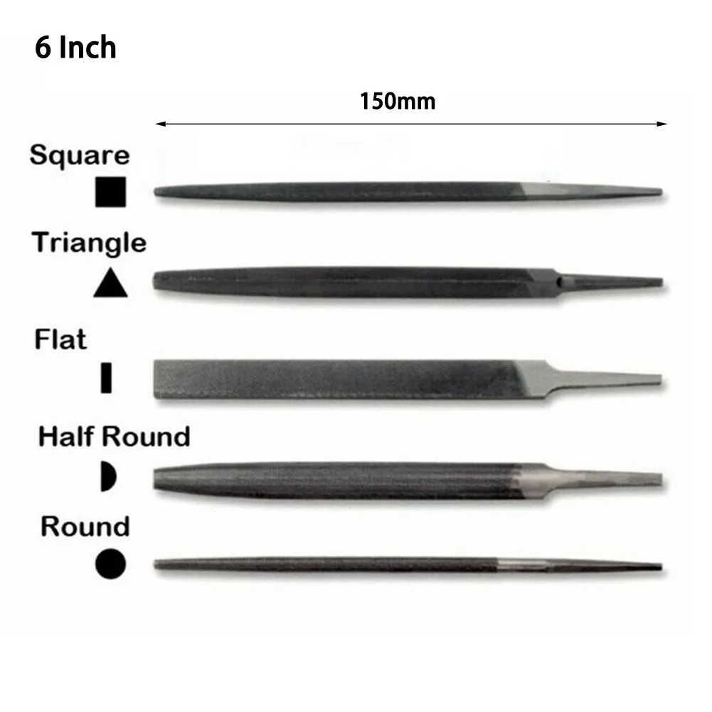 6 Inch 150mm Steel Files Without Handle Round Half Round Triangular Square Flat Cut Design Metal Woodworking Craft Tool
6 Inch 150mm Steel Files Without Handle Round Half Round Triangular Square Flat Cut Design Metal Woodworking Craft Tool