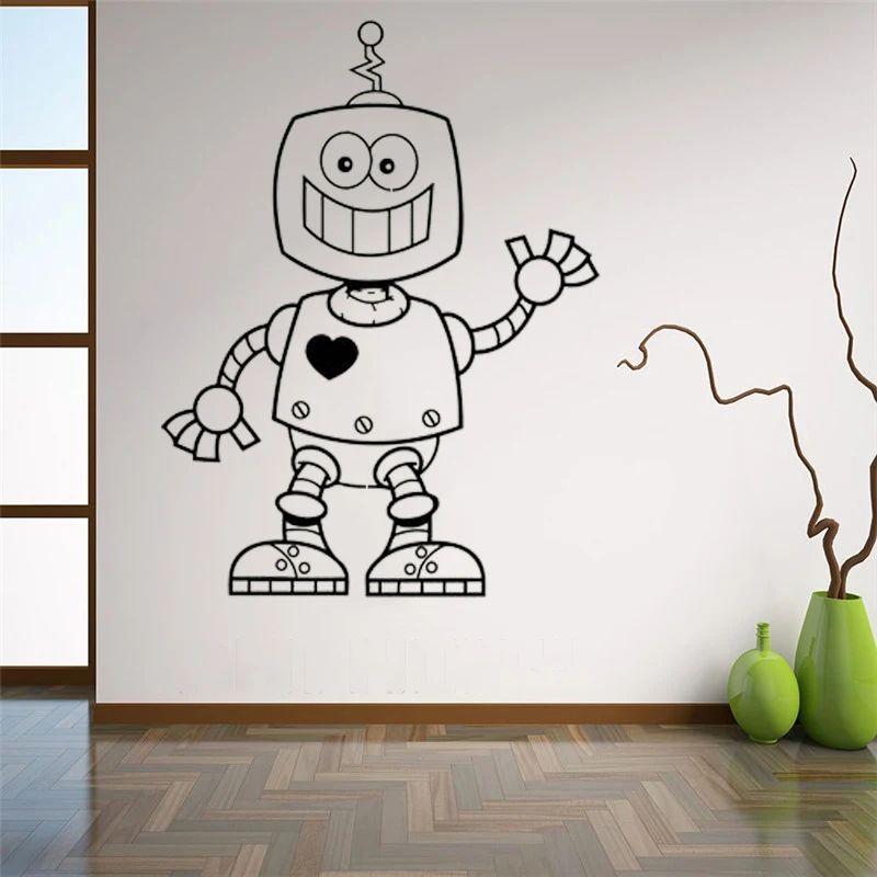 Funny Robot Wall Sticker Cute Robot Vinyl Decal Robotic Art Mural Kids Room Decoration Decor Intelligent Technology Stickers
Funny Robot Wall Sticker Cute Robot Vinyl Decal Robotic Art Mural Kids Room Decoration Decor Intelligent Technology Stickers