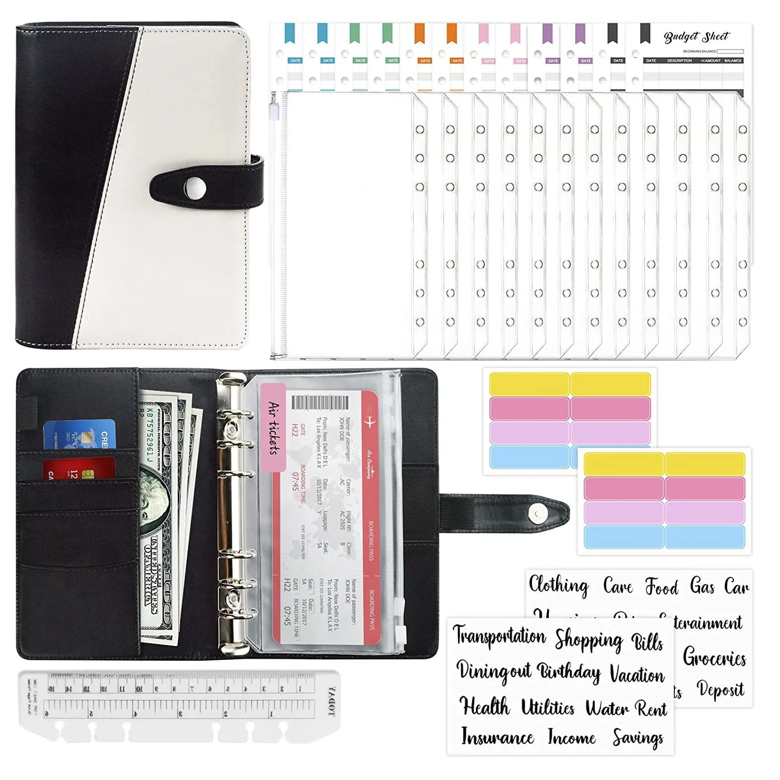Budget Binder Cash Envelopes, with Zipper Envelopes, Budget Sheets and Label Stickers,for Money Saving Envelopes Organizer
Budget Binder Cash Envelopes, with Zipper Envelopes, Budget Sheets and Label Stickers,for Money Saving Envelopes Organizer