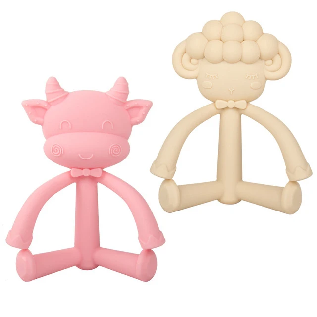 Cute Cartoon Cow Sheep Design Baby Silicone Teethers Baby Ring Teether BPA Free Infant 3D Anime Chew Charms Kids Teething Toy
Cute Cartoon Cow Sheep Design Baby Silicone Teethers Baby Ring Teether BPA Free Infant 3D Anime Chew Charms Kids Teething Toy