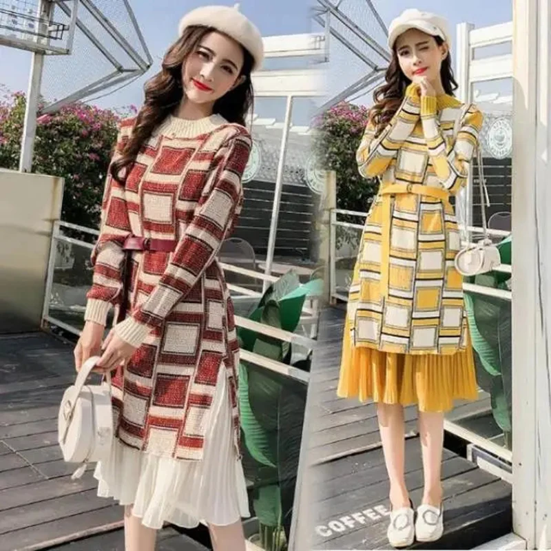 Новое Женское вязаное платье осень-зима флисовые теплые длинные платья с длинным рукавом Женские повседневные Пуловеры платья-свитеры 
Новое Женское вязаное платье осень-зима флисовые теплые длинные платья с длинным рукавом Женские повседневные Пуловеры платья-свитеры