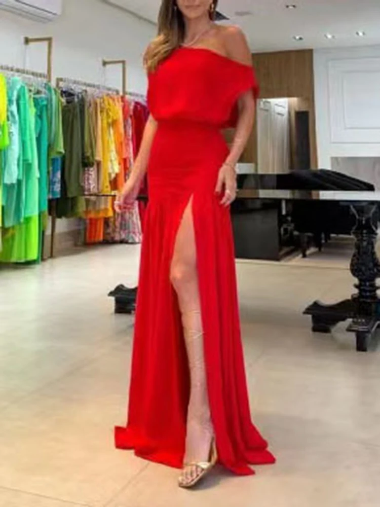 WYWMY Solid Slash Neck Split Floor Dress for Women Short Sleeve Pleated High Waist Long Dresses Summer Women's Vacation Vestidos
WYWMY Solid Slash Neck Split Floor Dress for Women Short Sleeve Pleated High Waist Long Dresses Summer Women's Vacation Vestidos