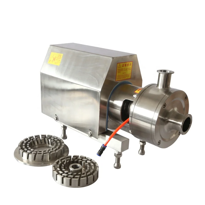 

homogeneous emulsion high speed shear mix milk emulsifying emulsification liquid powder inline in line homogenizer mixer pump