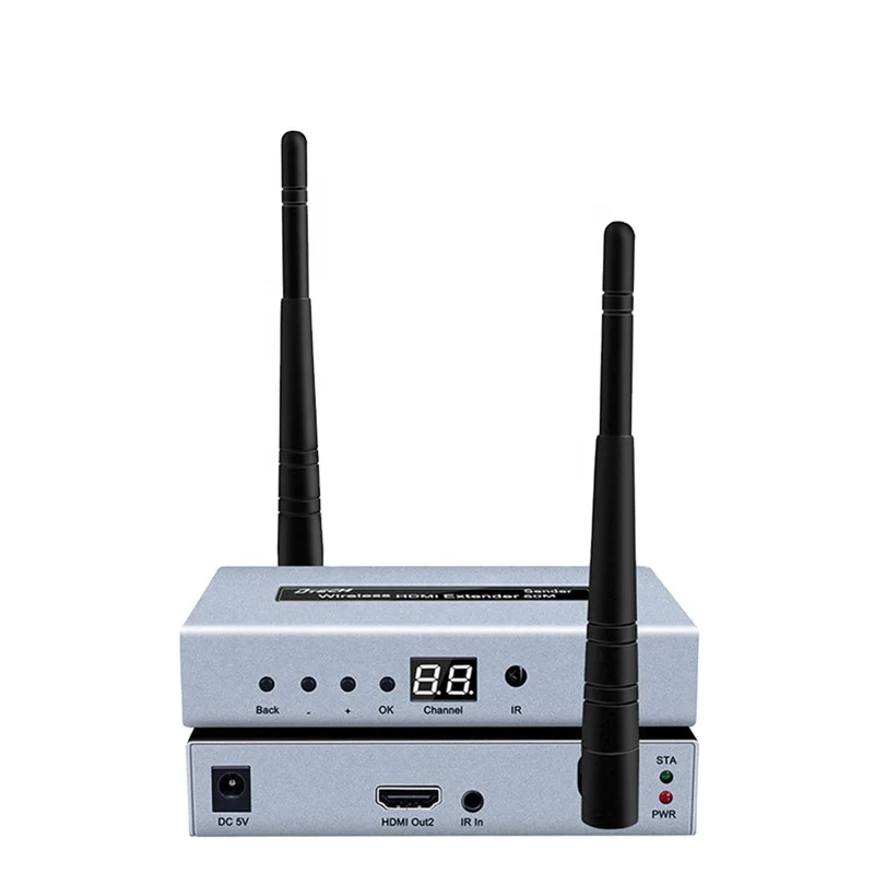 H.264 hdmi wireless transmitter and receiver 4k 1080p@60hz tx rx 164ft 50m hdmi wireless extender 50m for HDTV, projector, etc.
H.264 hdmi wireless transmitter and receiver 4k 1080p@60hz tx rx 164ft 50m hdmi wireless extender 50m for HDTV, projector, etc.