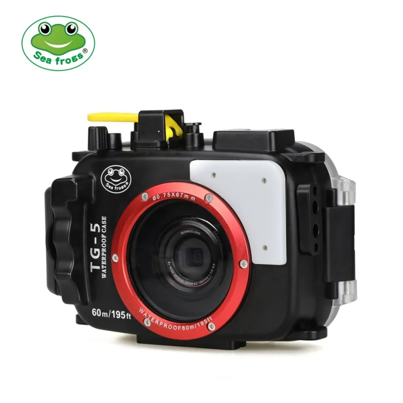 

Seafrogs For Olympus TG-5 TG5 Case 60m/195ft Underwater Diving Camera Housing Waterproof Case with Dual Fiber-Optic ports