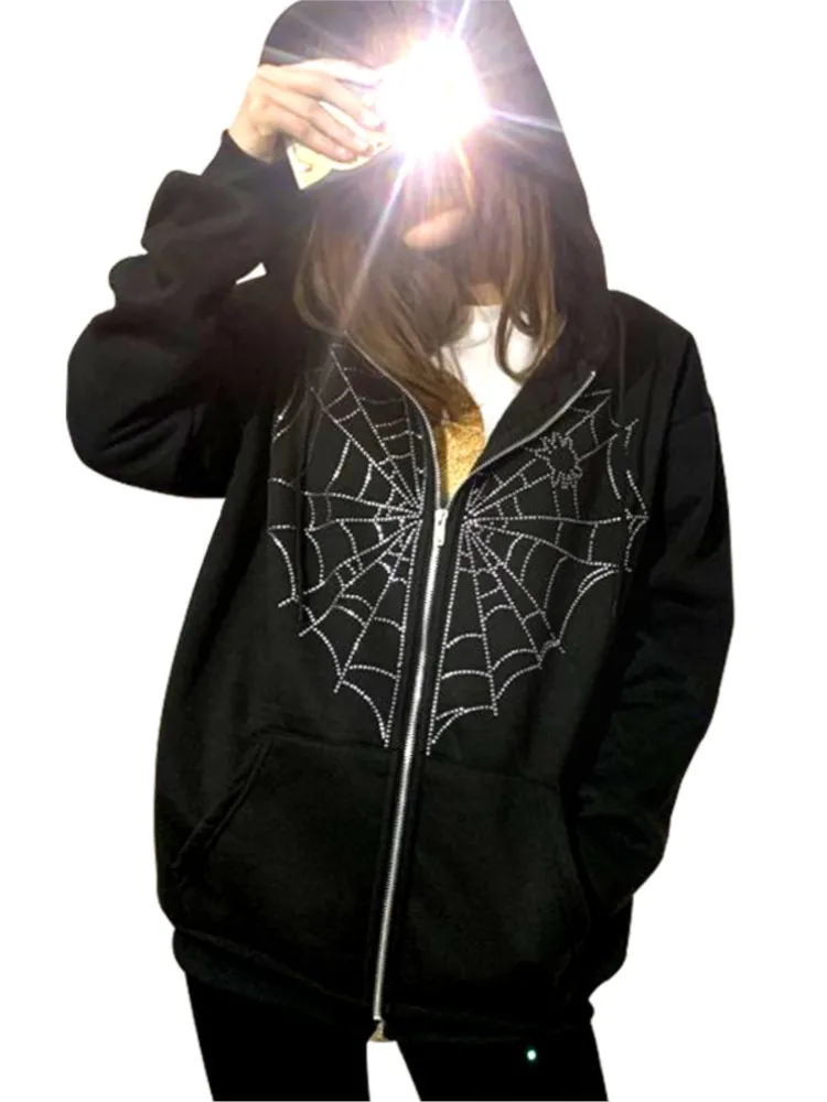 Y2K Spider Web Hot Diamond Printing Artwork Autumn Winter 2022 Sports Women's Sweater Gothic Sweater Fashion Casual Streetwear
Y2K Spider Web Hot Diamond Printing Artwork Autumn Winter 2022 Sports Women's Sweater Gothic Sweater Fashion Casual Streetwear