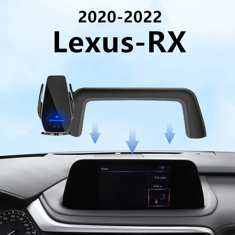 

Автомобильный держатель для экрана телефона для 2020-2022 Lexus RX RX300, беспроводное зарядное устройство, модификация салона навигации, размер 8/12, 3 дюйма