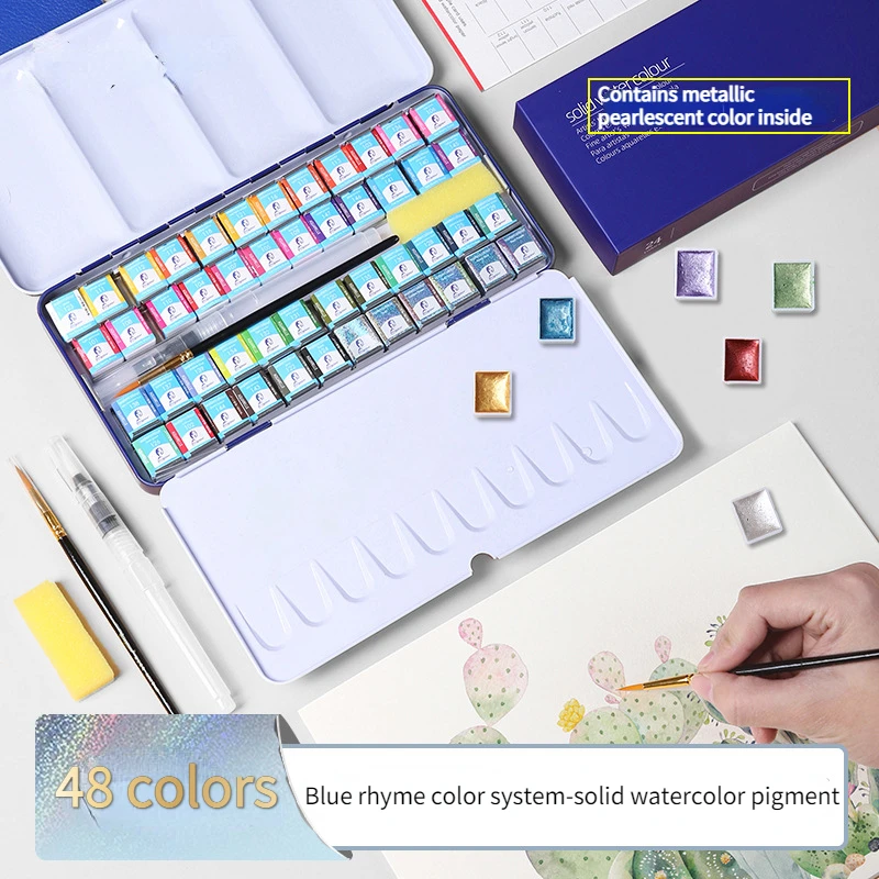 24/36/48 Colors Watercolor Paint Set Portable Pearl Color System Gouache Painting Material
24/36/48 Colors Watercolor Paint Set Portable Pearl Color System Gouache Painting Material