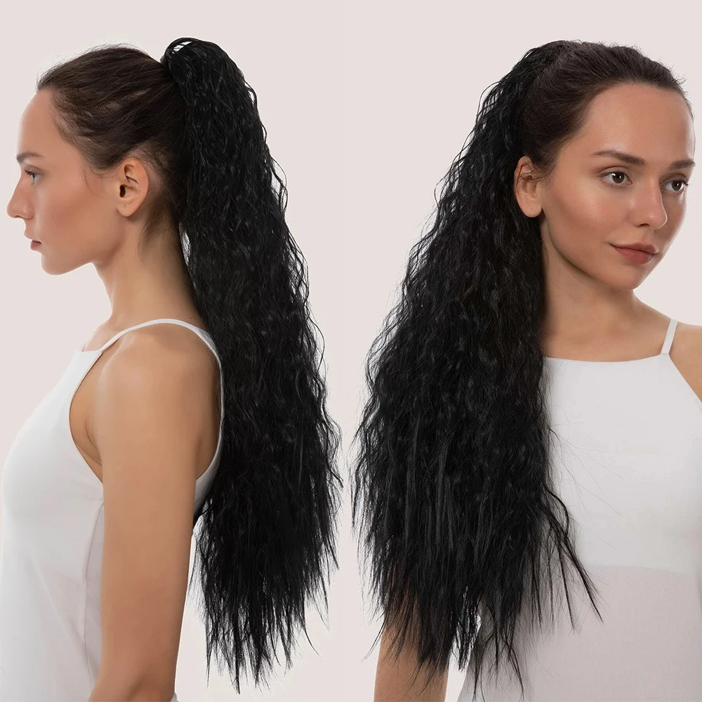 Синтетический длинный кудрявый конский хвост, накладной хвост, наращивание волос на клипсе, натуральный волос, головной убор, черные и коричневые волосы 
Синтетический длинный кудрявый конский хвост, накладной хвост, наращивание волос на клипсе, натуральный волос, головной убор, черные и коричневые волосы