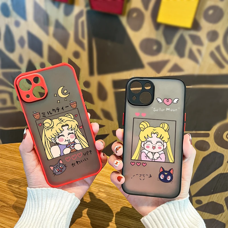 Cute Girl Sailor Moon For Apple iPhone 13 12 11 Pro Max Mini XS Max X XR 6 7 8 Plus Frosted Translucent Phone Case Fundas Coque
Cute Girl Sailor Moon For Apple iPhone 13 12 11 Pro Max Mini XS Max X XR 6 7 8 Plus Frosted Translucent Phone Case Fundas Coque
