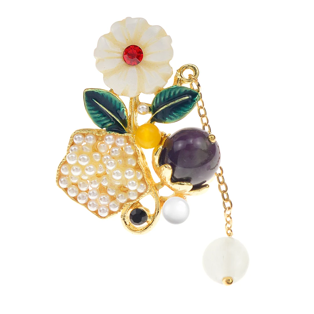 CINDY XIANG Shell Flower Brooches For Women Summer Design Fashion Enamel Pin Stone Material Shirt Dress Accessories High Quality
CINDY XIANG Shell Flower Brooches For Women Summer Design Fashion Enamel Pin Stone Material Shirt Dress Accessories High Quality