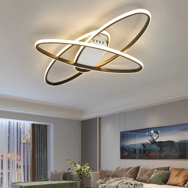 

Oval Modern Led Ceiling Lights Lamp For Living Room Bedroom 110V 220V Indoor Deco Dimmable Ceiling Lamp Free Shipping