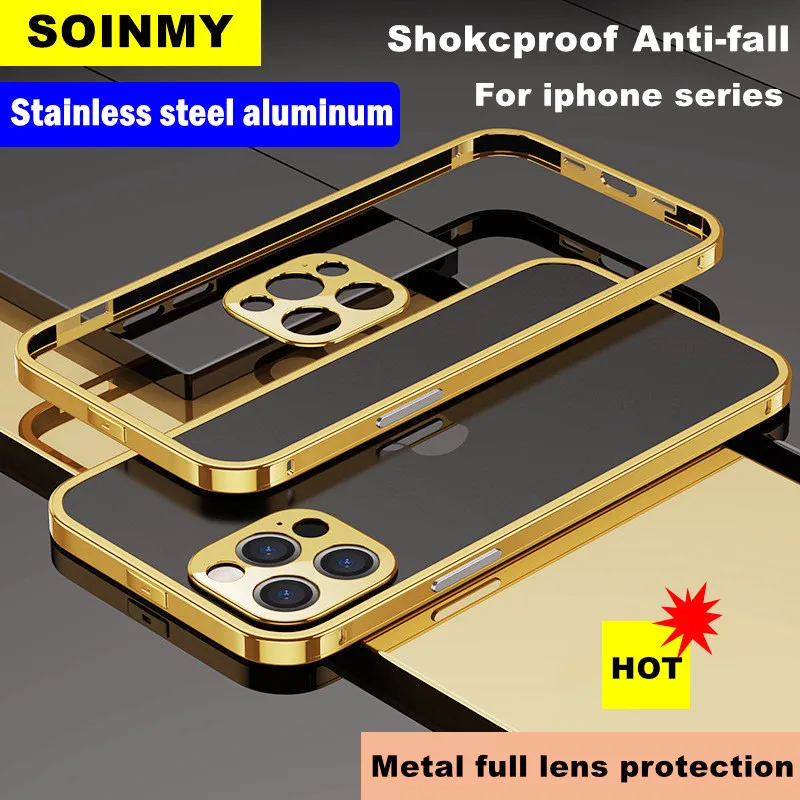 Stainless Metal Bumper Phone Case For iPhone 13 Pro 13 12 Pro Max 13 12 Pro Cases Aluminum Frame Luxury Mobile Phone Accessories
Stainless Metal Bumper Phone Case For iPhone 13 Pro 13 12 Pro Max 13 12 Pro Cases Aluminum Frame Luxury Mobile Phone Accessories