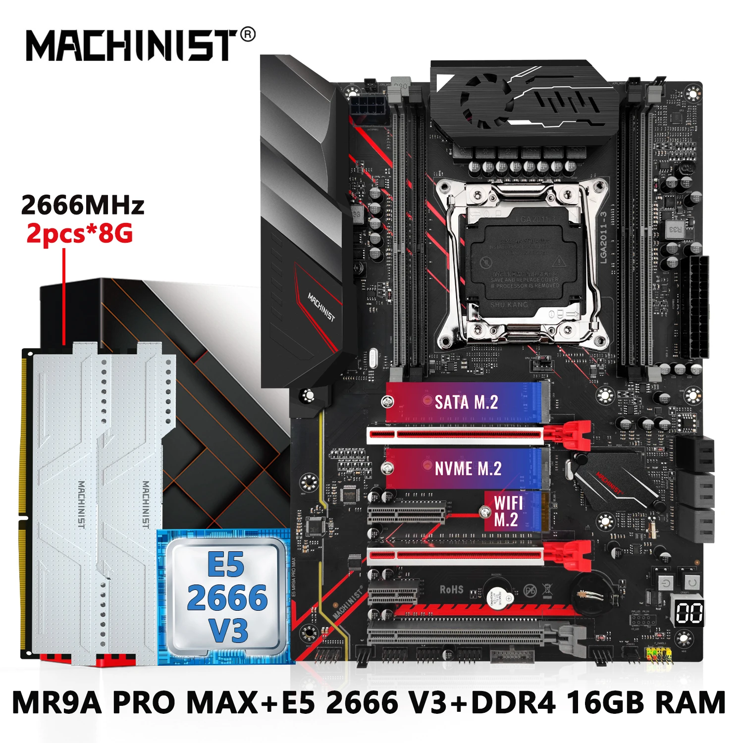 MACHINIST X99 комплект материнской платы LGA 2011-3 комплект ЦП Xeon E5 2666 V3 процессор DDR4 8 ГБ * 2 оперативная память SSD NVME M.2 ATX MR9A PRO MAX
MACHINIST X99 комплект материнской платы LGA 2011-3 комплект ЦП Xeon E5 2666 V3 процессор DDR4 8 ГБ * 2 оперативная память SSD NVME M.2 ATX MR9A PRO MAX