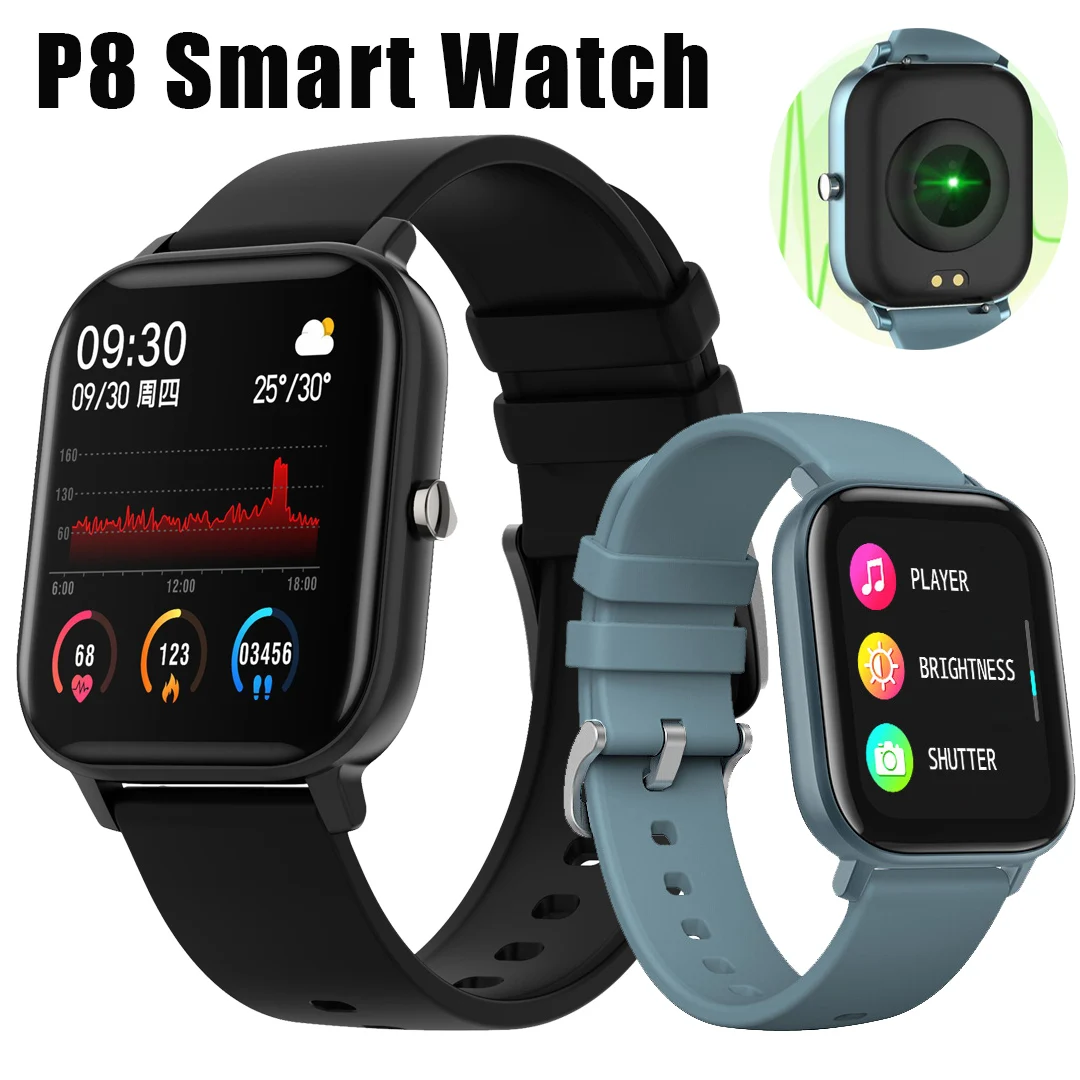 Smart Watch P8 Heart Rate Blood Pressure Monitor Call Reminder Men Women Watch Waterproof Fitness Tracker for IOS Android
Smart Watch P8 Heart Rate Blood Pressure Monitor Call Reminder Men Women Watch Waterproof Fitness Tracker for IOS Android