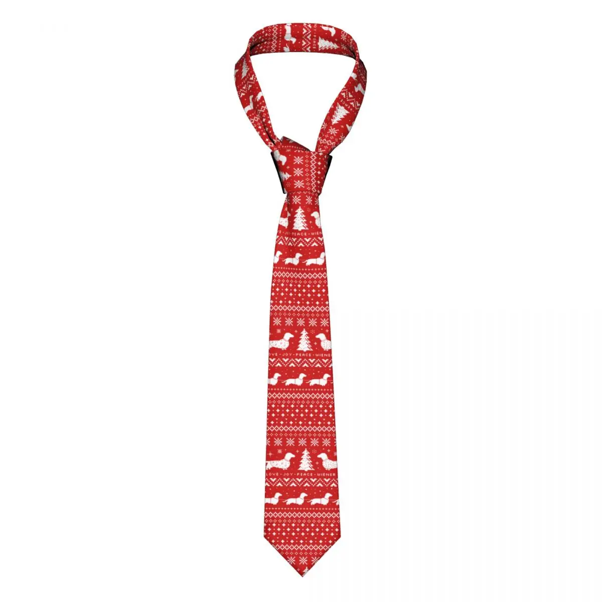 

Dachshunds Christmas Men Women Necktie Silk Polyester 8 cm Wide Sausage Dog Lover Neck Ties for Men Accessories Cravat Office