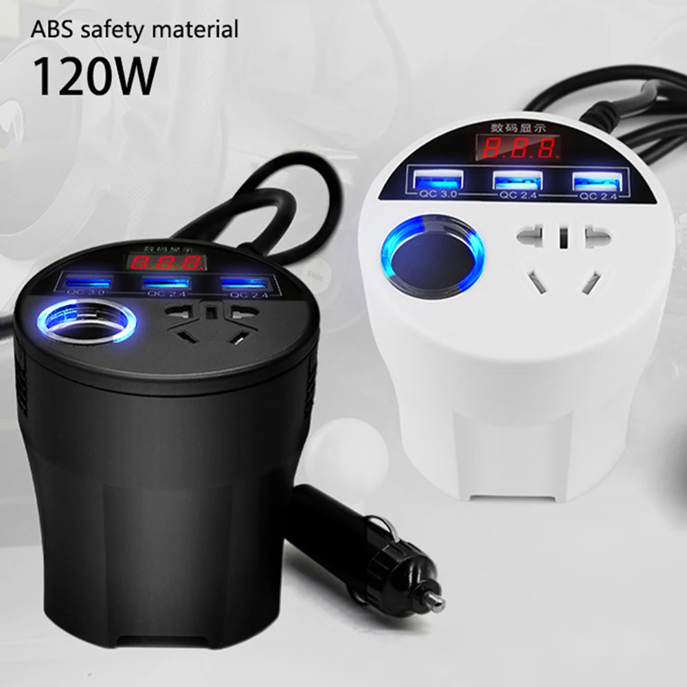 Car Power Inverter 24V 12v 220v 120W Led Display 3 USB Cigarette Lighter QC3.0 Fast Charging Inversor NewSmart Voltage Monitor
Car Power Inverter 24V 12v 220v 120W Led Display 3 USB Cigarette Lighter QC3.0 Fast Charging Inversor NewSmart Voltage Monitor
