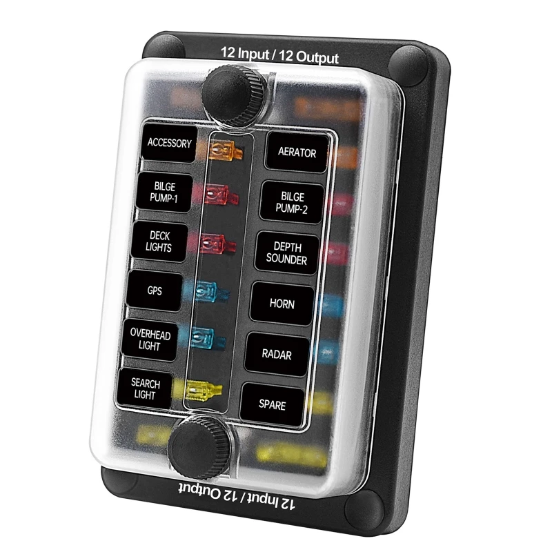 12 Way Fuse Block with Ground Circuit Box Holder for Protection Cover LED Light Indication Bolt Terminal For Car Marine R2LC
12 Way Fuse Block with Ground Circuit Box Holder for Protection Cover LED Light Indication Bolt Terminal For Car Marine R2LC