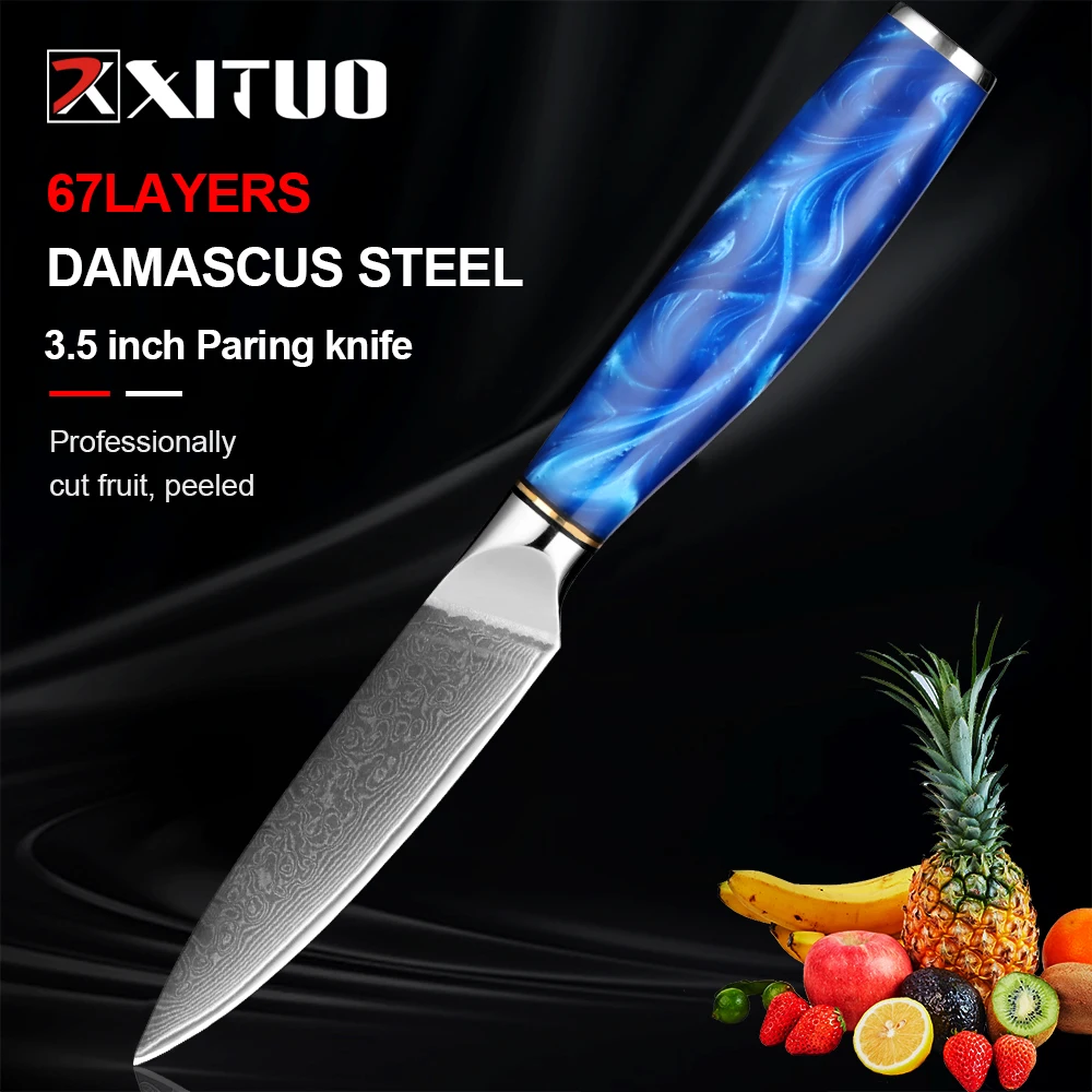 Professional Japanese Knife Damascus Steel Ultra-Sharp Elite Kitchen Chef Knife 3.5 Inch Paring Knife Vegetable Fruit Knife
Professional Japanese Knife Damascus Steel Ultra-Sharp Elite Kitchen Chef Knife 3.5 Inch Paring Knife Vegetable Fruit Knife