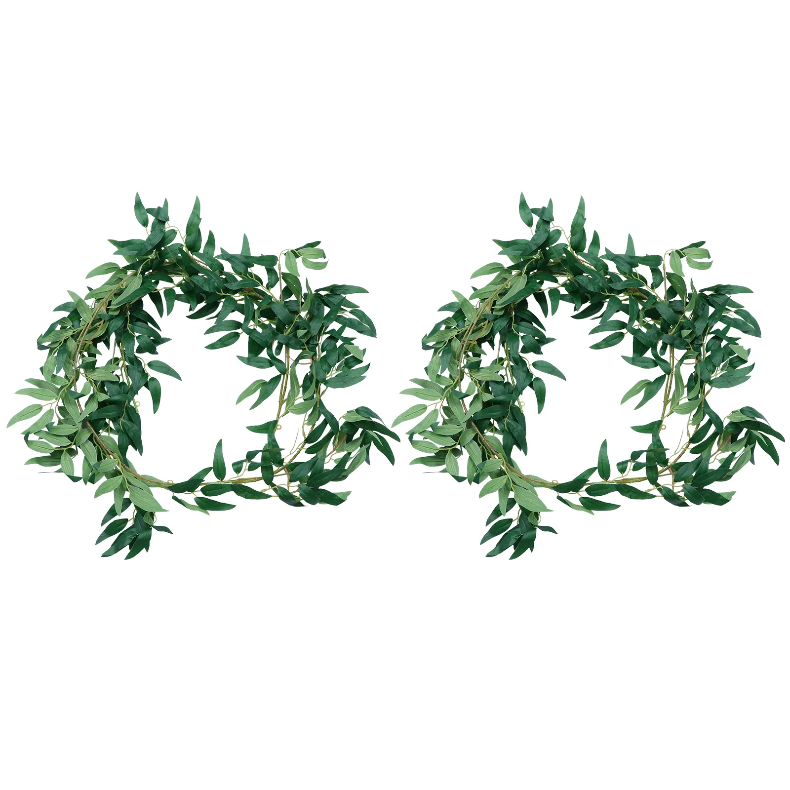 2 Pcs Rattan Green Leaves Christmas Tree Ornaments Wedding Road Leading Vine Plastic Artificial 
2 Pcs Rattan Green Leaves Christmas Tree Ornaments Wedding Road Leading Vine Plastic Artificial