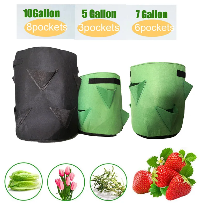 5/7/10 Gallon Garden Tool Pocket Flower Jardin Plant Grow Bag Strawberry Vertical Pouch Root Round Reusable Pot 
5/7/10 Gallon Garden Tool Pocket Flower Jardin Plant Grow Bag Strawberry Vertical Pouch Root Round Reusable Pot