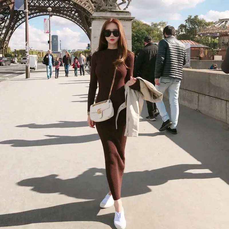 Woman Long Sleeve O-neck Bodycon Dress Autumn Female Knitting Streetwear Pullover Vestidos Dresses Ladies Knit Warm Dresses G81
Woman Long Sleeve O-neck Bodycon Dress Autumn Female Knitting Streetwear Pullover Vestidos Dresses Ladies Knit Warm Dresses G81