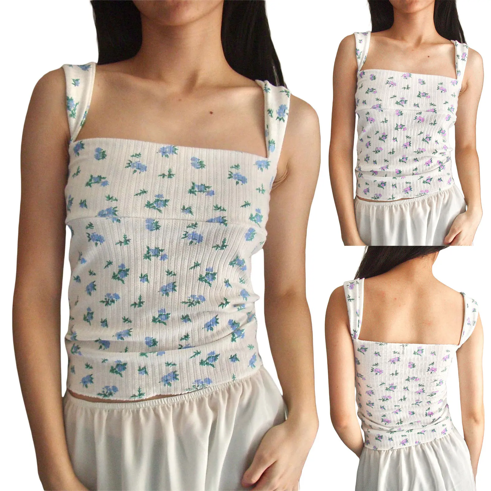 Summer Women’s Slim Fit Tank Tops Trendy Sleeveless Square Neck Floral Print Tight T-Shirt
Summer Women’s Slim Fit Tank Tops Trendy Sleeveless Square Neck Floral Print Tight T-Shirt