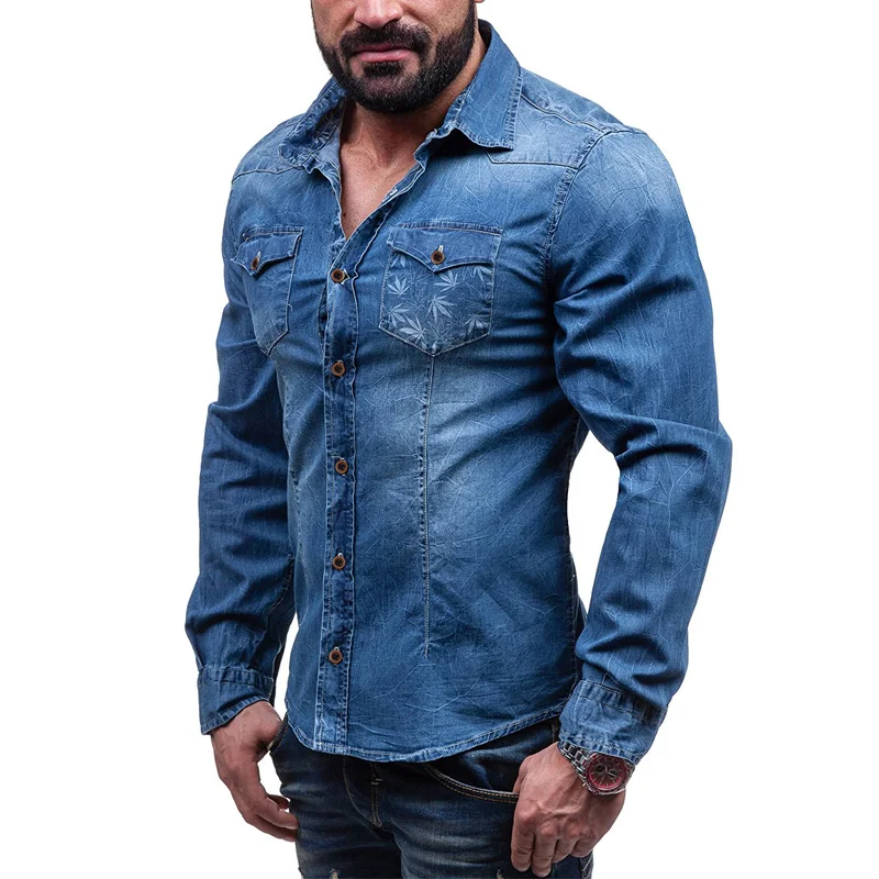 Spring Denim Shirt Men's Long Sleeve High Quality Printed Shirt Cotton Comfortable Breathable Denim Shirt Casual Men's Shirt
Spring Denim Shirt Men's Long Sleeve High Quality Printed Shirt Cotton Comfortable Breathable Denim Shirt Casual Men's Shirt