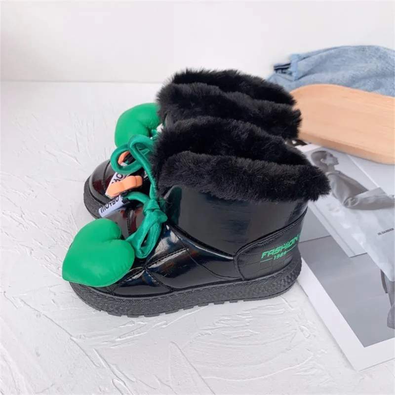 Детские зимние ботинки CAPSELLA, женские хлопковые ботинки с мехом, женская обувь, теплые толстые плюшевые Водонепроницаемые кожаные ботильоны... 
Детские зимние ботинки CAPSELLA, женские хлопковые ботинки с мехом, женская обувь, теплые толстые плюшевые Водонепроницаемые кожаные ботильоны...