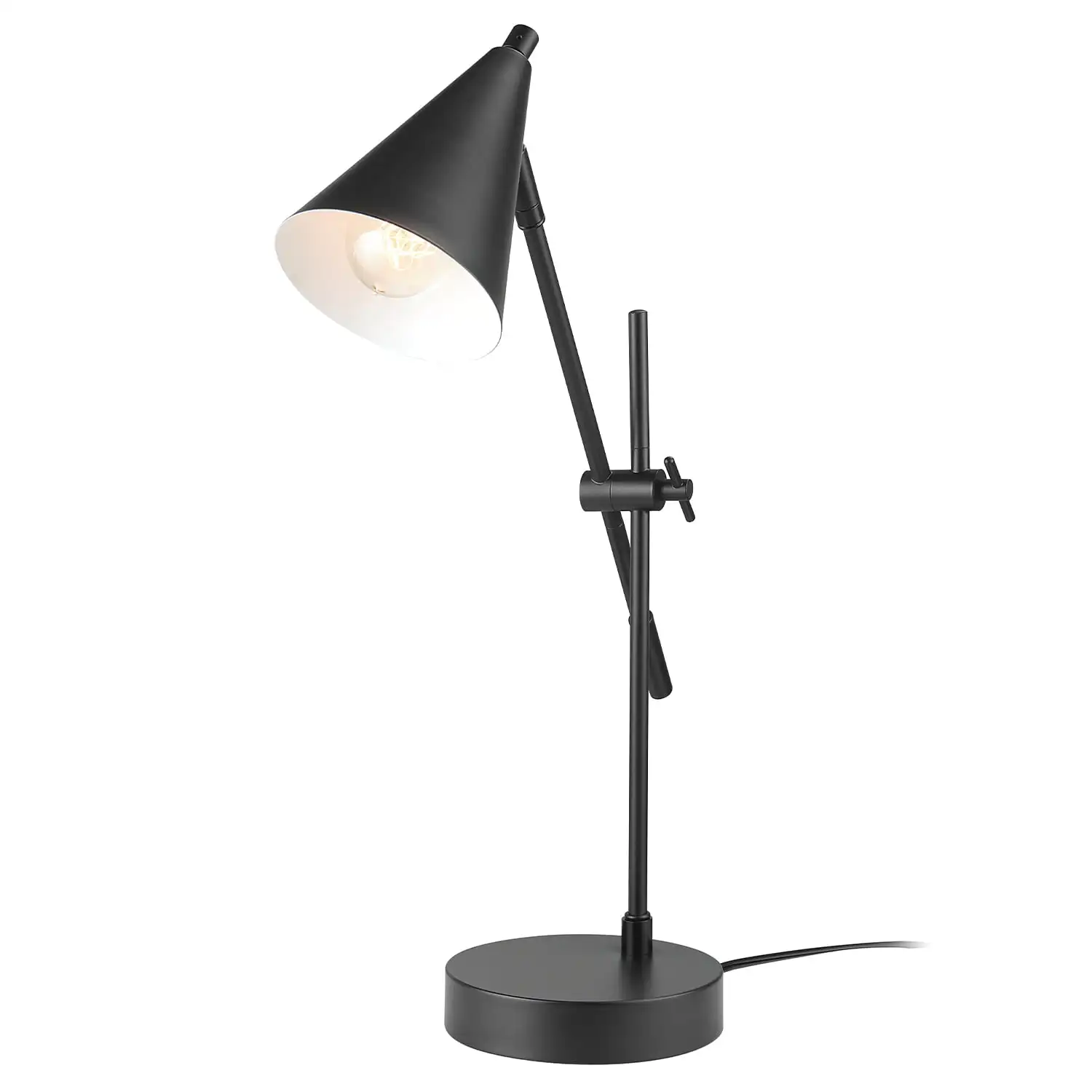 

Leah 18" Matte Black Desk Lamp with Adjustable Height Swing Arm 52917