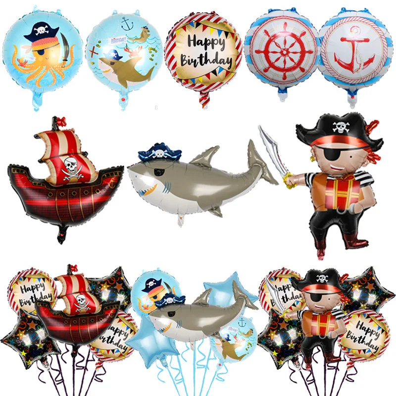 Ocean Theme Pirate Ship Balloons Shark Helium Balloon Baby Shower Happy Birthday Banner Cake Topper Party Decoration Supplies
Ocean Theme Pirate Ship Balloons Shark Helium Balloon Baby Shower Happy Birthday Banner Cake Topper Party Decoration Supplies