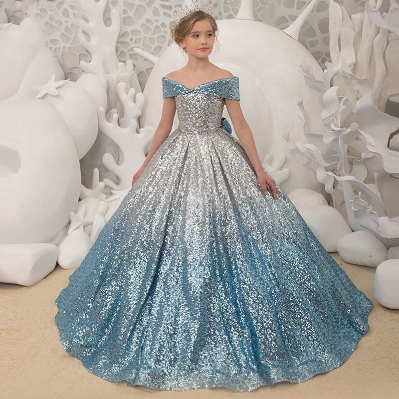 Girls Wedding Dress Word Shoulder Elegant Dress Prom Evening Formal Bridesmaid Princess Dresses Children Communion Clothing
Girls Wedding Dress Word Shoulder Elegant Dress Prom Evening Formal Bridesmaid Princess Dresses Children Communion Clothing