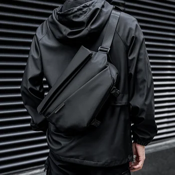 MATE ELAN Premium Black Waterproof Cross Body Bag Personality Fashion Men Novel Messenger Minimalist Sling Shoulder s