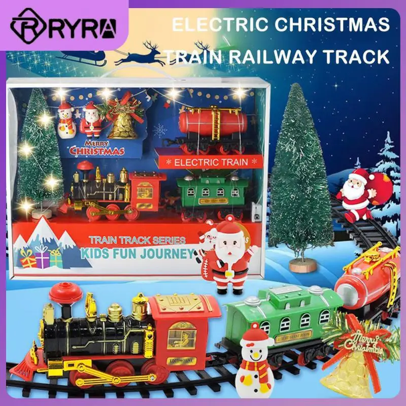 

Игрушка для железной дороги без заусенцев, свободно собирается на батарейках, Электрический Железнодорожный поезд, динамический звук, прочный подарок на день рождения, 1 комплект, освещение
