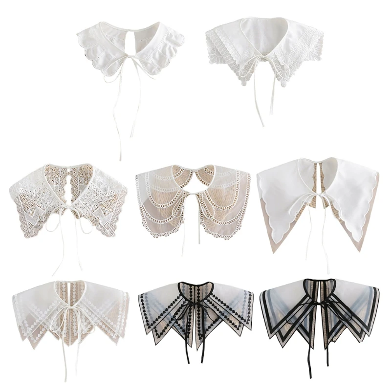 F42F Women Sweet Elegant Organza Faux Collar Shawl Wrap Layered Lace Splicing Tulle Necklace Half Shirt Lace-Up Decorative Mini
F42F Women Sweet Elegant Organza Faux Collar Shawl Wrap Layered Lace Splicing Tulle Necklace Half Shirt Lace-Up Decorative Mini