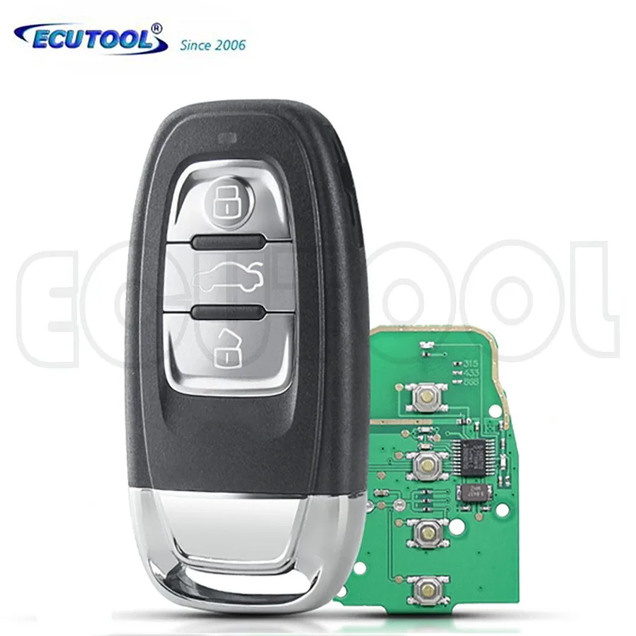 

ECUTOOL 3 Buttons 315/433/868MHz Remote Key Car For Audi A4 S4 A5 S5 Q5 8T0959754/C/G 8K0959754D/H/J FSK