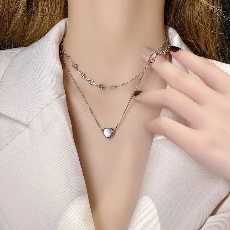 New Hip Hop Fashion Double Layer Heart Shining Bling Necklace For Women Sexy Clavicle Chain Jewelry Wedding Valentine Gift
New Hip Hop Fashion Double Layer Heart Shining Bling Necklace For Women Sexy Clavicle Chain Jewelry Wedding Valentine Gift