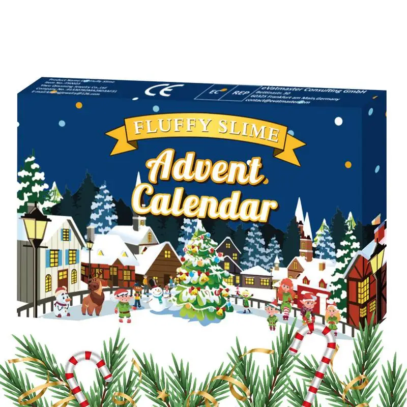 

Календарь с рождественскими мотивами, слайм 2023, детские игрушки, 24 дня обратного отсчета, глина «сделай сам», стрейчевый сюрприз, подарки для детей, мальчиков и девочек