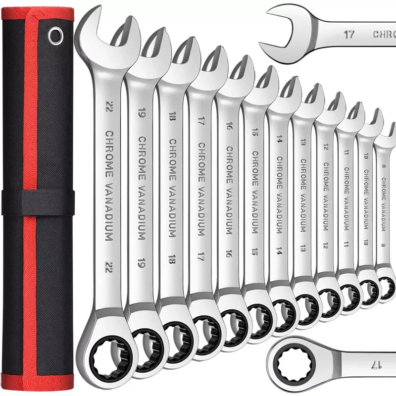 Ratcheting Combination Wrench Set,12 Point Box End and Open End Wrench Set spanner Fit for Garage,Home DIY, Repair,Maintenance
Ratcheting Combination Wrench Set,12 Point Box End and Open End Wrench Set spanner Fit for Garage,Home DIY, Repair,Maintenance
