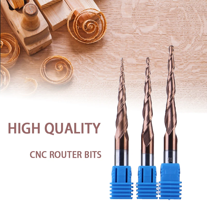 UCHEER 1pc 8/10/12mm Tapered Tungsten solid carbide Coated cone cnc milling cutter woodworking engraving bit Ball Nose End Mill
UCHEER 1pc 8/10/12mm Tapered Tungsten solid carbide Coated cone cnc milling cutter woodworking engraving bit Ball Nose End Mill