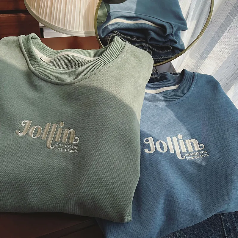 2023 Female Letter Embroidery Loose Sweatshirts Korean Style O-Neck Solid Color Pullovers Drop Sleeve Oversized Thin Hoodies
2023 Female Letter Embroidery Loose Sweatshirts Korean Style O-Neck Solid Color Pullovers Drop Sleeve Oversized Thin Hoodies