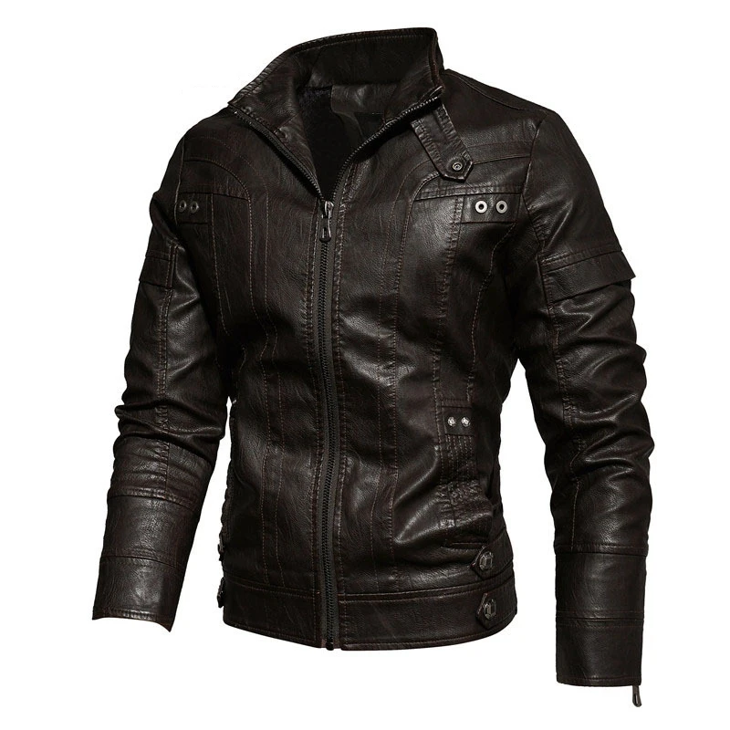 2022 New European and American Men's PU Leather Jacket Multi-pocket Stand-up Collar Punk Men's Fashion Motorcycle Leather Jacket
2022 New European and American Men's PU Leather Jacket Multi-pocket Stand-up Collar Punk Men's Fashion Motorcycle Leather Jacket