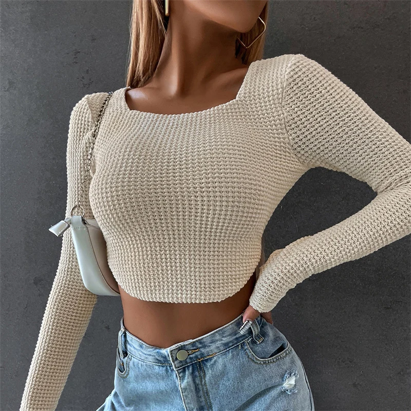 Sexy Long Sleeve Stitch T Shirt Women Streetwear Y2k Clothes Knit Crop Top Korean Fashion Spring Autumn Short Skinny Tshirt 2023
Sexy Long Sleeve Stitch T Shirt Women Streetwear Y2k Clothes Knit Crop Top Korean Fashion Spring Autumn Short Skinny Tshirt 2023