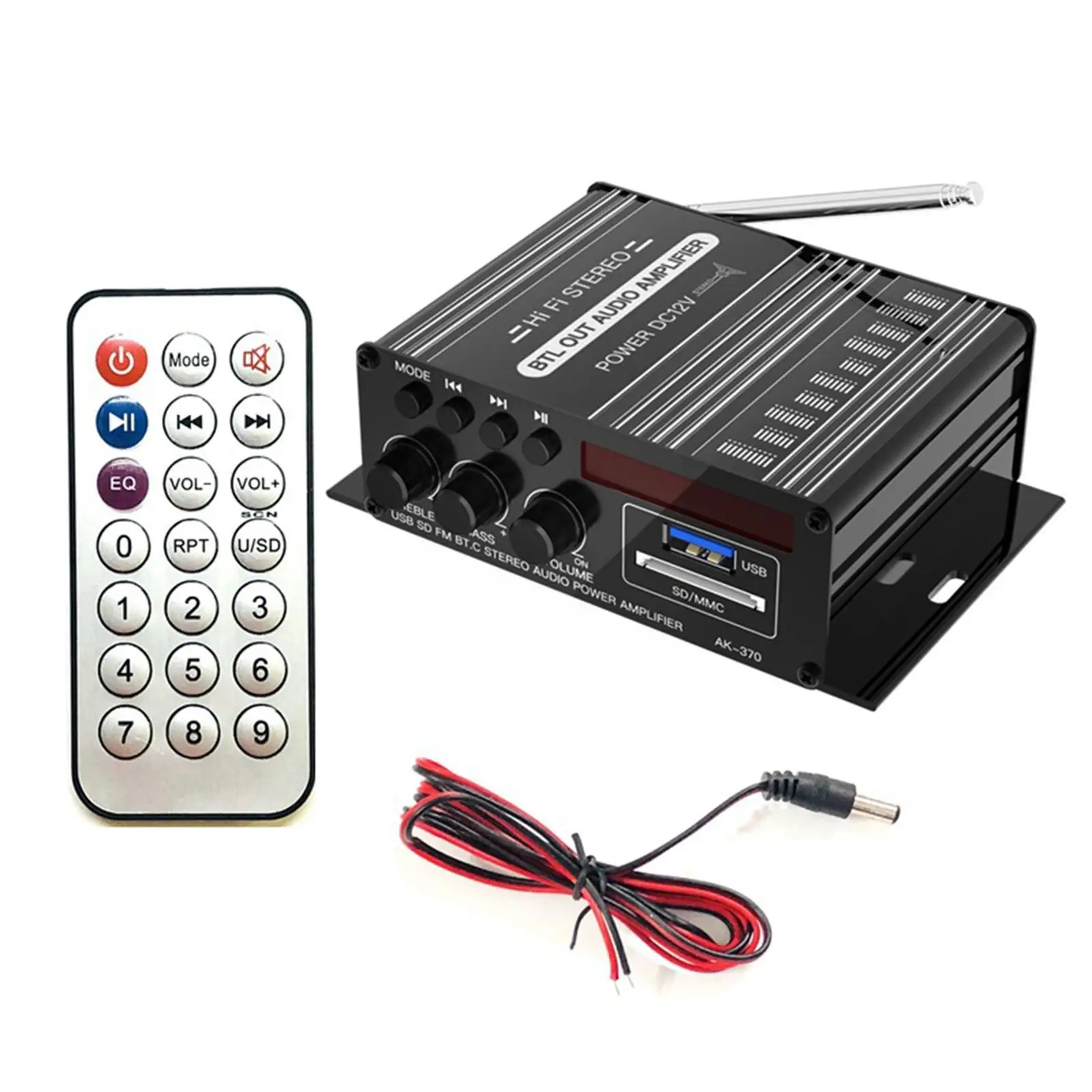 AK370 Home Digital Amplifier Mini HIFI Bluetooth Audio Power Amplifier for SD Card U Disk AUX Speaker MP3 Stereo Sound Powe E0I3
AK370 Home Digital Amplifier Mini HIFI Bluetooth Audio Power Amplifier for SD Card U Disk AUX Speaker MP3 Stereo Sound Powe E0I3