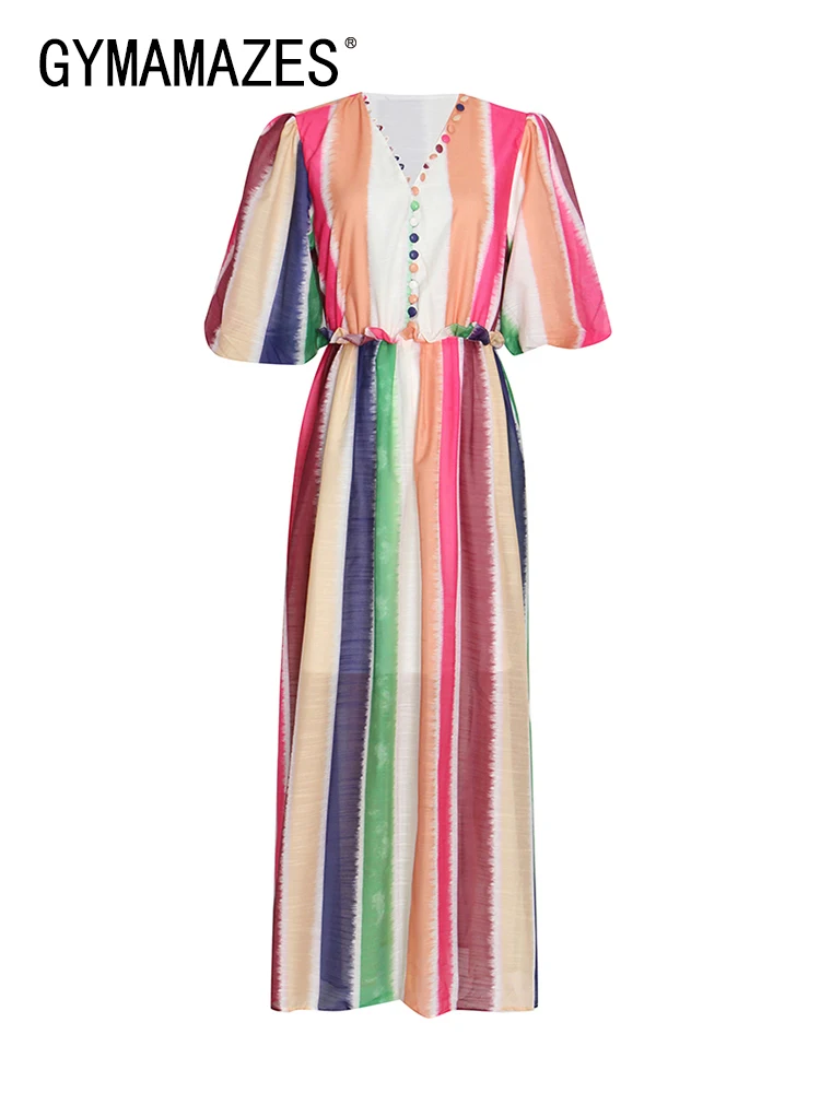 GYMAMAZES Colorblock Striped Dress For Women V Neck Short Puff Sleeve High Waist A Line Midi Dresses Female 2022 Casual Clothing
GYMAMAZES Colorblock Striped Dress For Women V Neck Short Puff Sleeve High Waist A Line Midi Dresses Female 2022 Casual Clothing