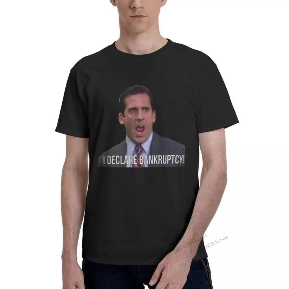 Michael Scott I Declare Bankruptcy T Shirt for Men Pure Cotton Fun T-Shirts Crewneck The Office TV Tees Short Sleeve Tops Gift
Michael Scott I Declare Bankruptcy T Shirt for Men Pure Cotton Fun T-Shirts Crewneck The Office TV Tees Short Sleeve Tops Gift