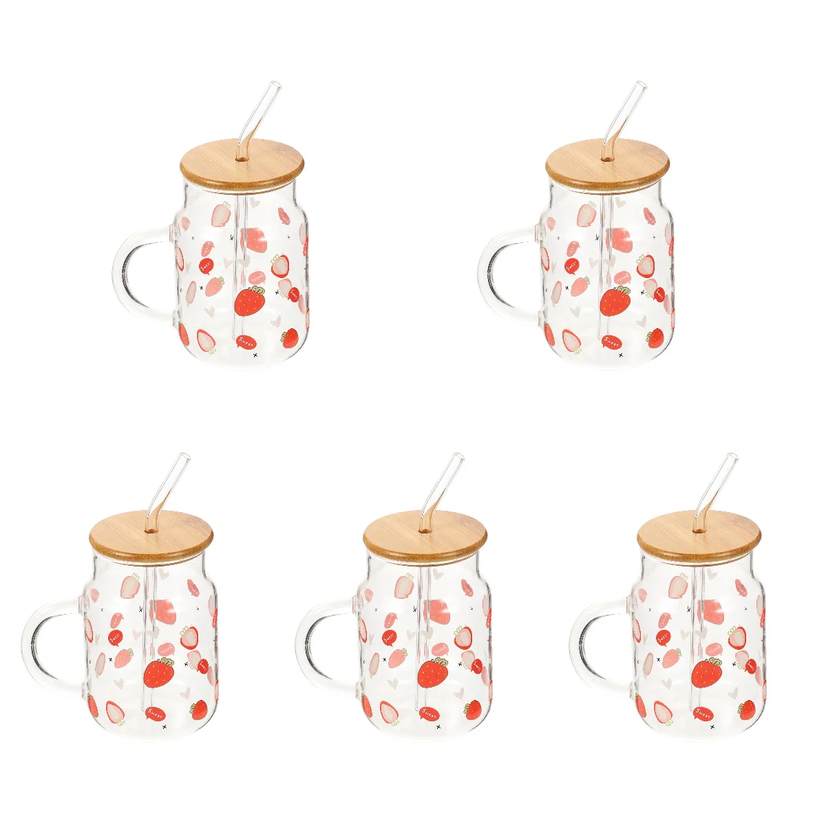 5 Sets of Household Glass Cup Portable Juice Cup Clear Glass Cup Strawberry Pattern Coffee Cup
5 Sets of Household Glass Cup Portable Juice Cup Clear Glass Cup Strawberry Pattern Coffee Cup
