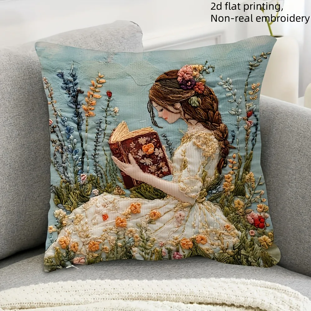 Наволочка 2D print "Девушка читает книги Amidst Floral Wonderland", полиэстер велюр 
Наволочка 2D print "Девушка читает книги Amidst Floral Wonderland", полиэстер велюр